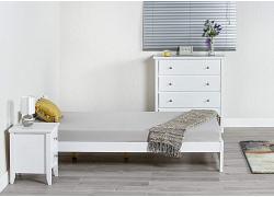 3ft Single Xiamen low to floor, white painted bed frame 1